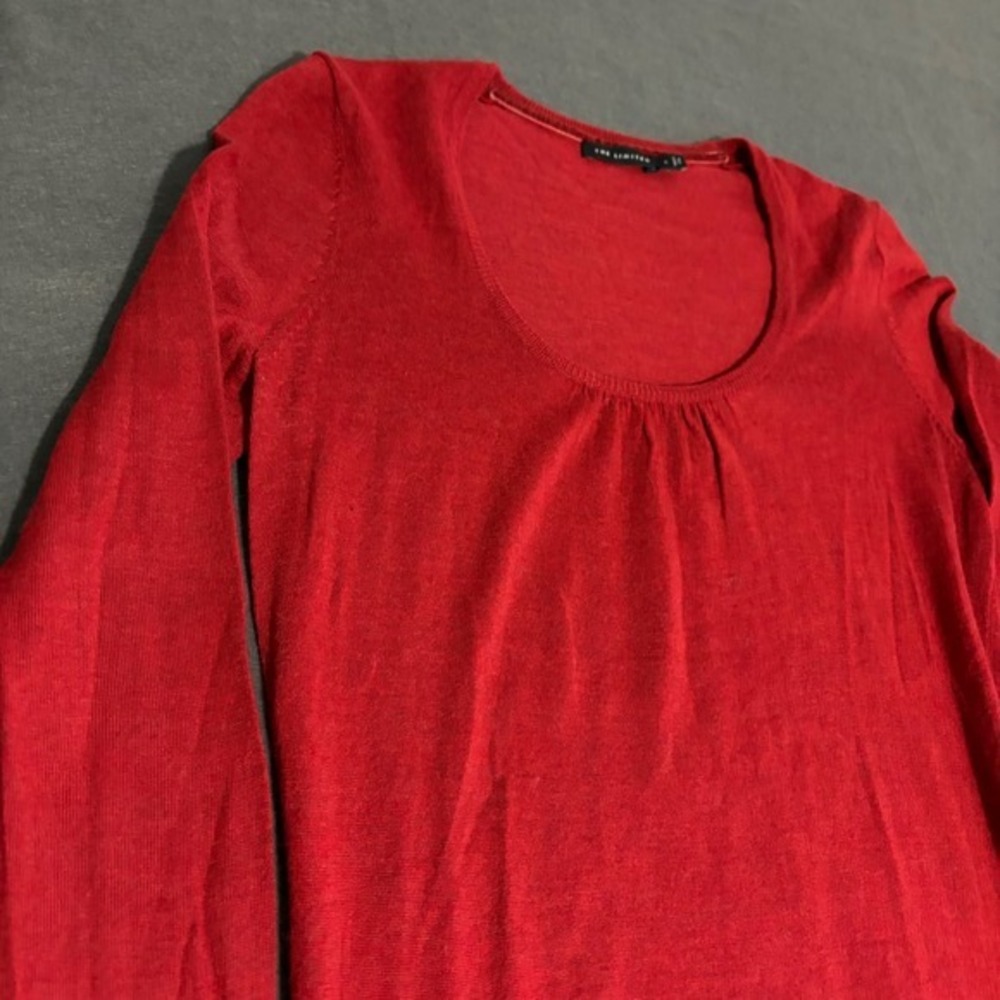 The Limited Scoop Neck Sweater Women Large Red Basic Layer Preppy Fall Core - Picture 2 of 7